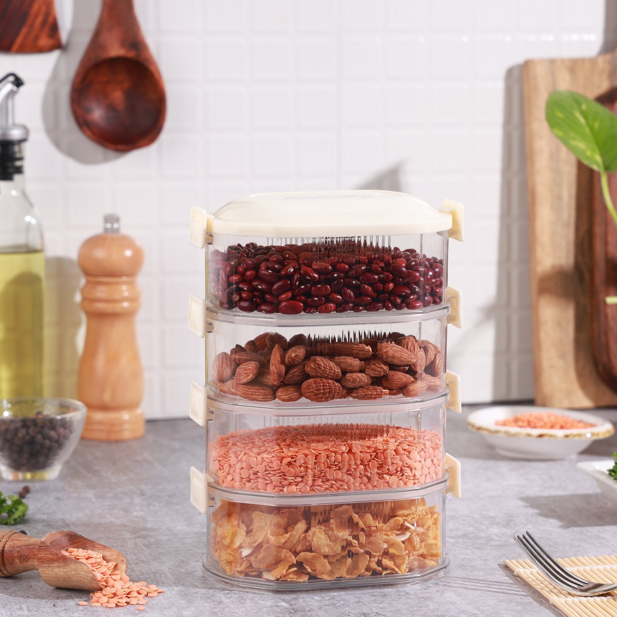 Multilayer Vacuum Seasoning Storage Box | Stackable & Airtight Spice Organizer