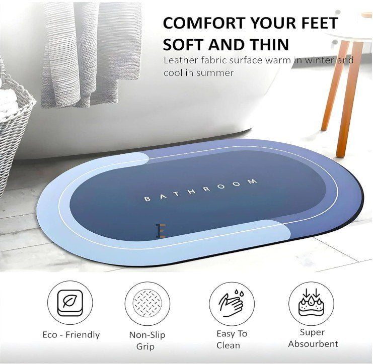 Anti-Slip Bathroom Mat – Soft Absorbent Floor Mat for Shower, Toilet & Bathtub