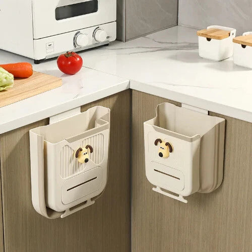 Foldable Hanging Trash Bin for Kitchen Cabinets.