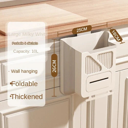 Foldable Hanging Trash Bin for Kitchen Cabinets.