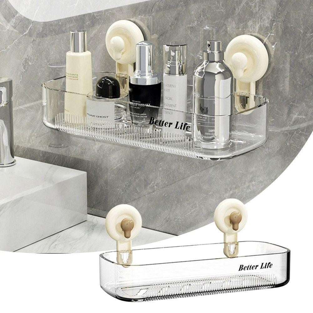 Housious® Multi-Purpose Transparent Suction Cup Storage Shelf