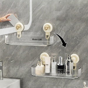 Housious® Multi-Purpose Transparent Suction Cup Storage Shelf