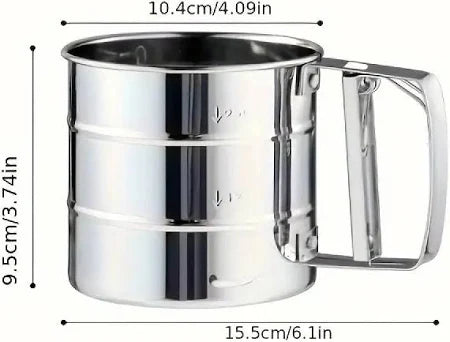 Heavy Duty Stainless Steel Flour Sifter with Handle – Baking Essentials