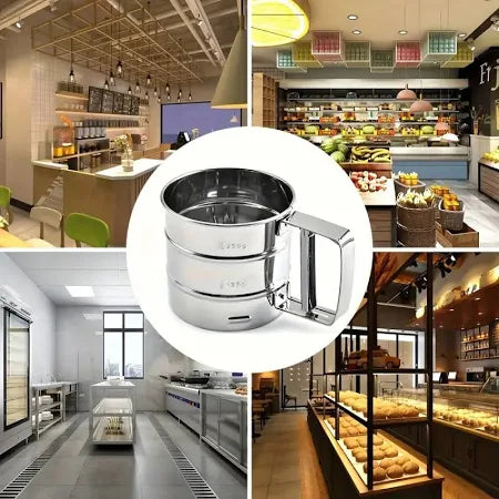 Heavy Duty Stainless Steel Flour Sifter with Handle – Baking Essentials