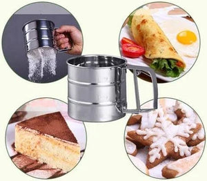 Heavy Duty Stainless Steel Flour Sifter with Handle – Baking Essentials