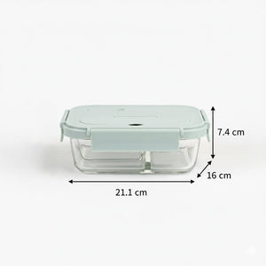 3-Compartment Glass Meal Prep Container | 1050ml Rectangle Food Storage Box